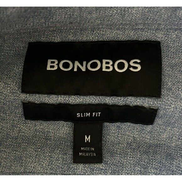 Bonobos Button Down Mens Sz M Blue Shirt Slim Fit Long Sleeve Collared Casual - Picture 3 of 5
